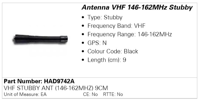 Антена Motorola HAD9742A (136-155)