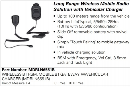 Motorola MDRLN6551B Long Range Wireless Mobile Radio