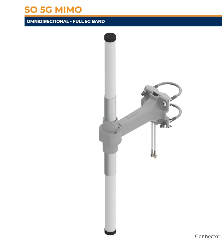 Антена SIRIO SO-5G MiMo w/2x5m cable (650-960 МГц, 1710-2700 МГц, 3.3-4.2 МГц)