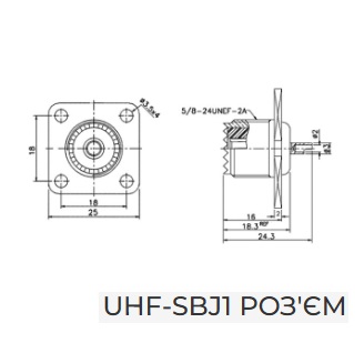 Роз'єм UHF-female приборний UHF-SBJ1 (RA08)