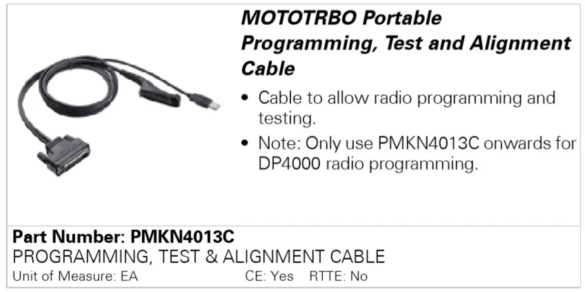 Кабель програмування Motorola PMKN4013C для DP4000/DP4000e