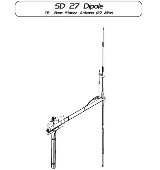 Базова антена Sirio SD DIPOLE CB (26,5–30 МГц)