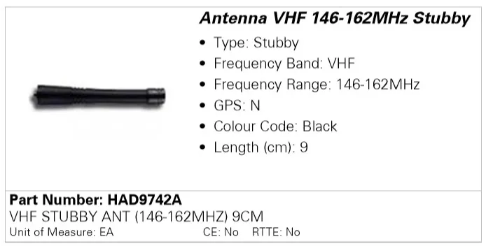 Антена для рацій Motorola HAD9742A VHF