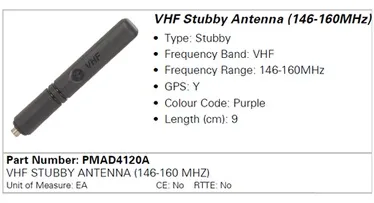 Антена Motorola PMAD4120A для DP2000/DP3000/DP4000 (146–160 МГц)
