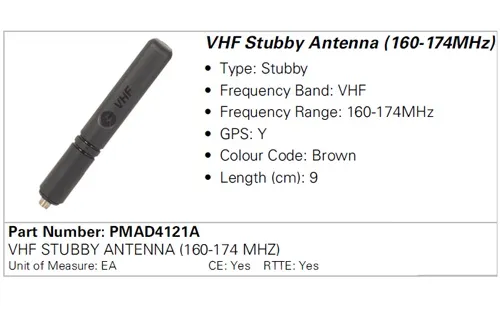 Антена Motorola PMAD4121A VHF (160–174 МГц) для DP2000/DP3000/DP4000