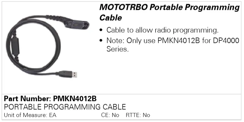 Кабель програмування Motorola PMKN4012B для DP4000/DP4000e