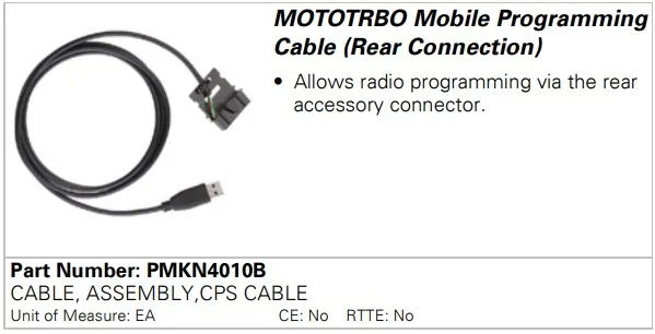 Кабель програмування Motorola PMKN4010B для радіостанцій серії DM4000