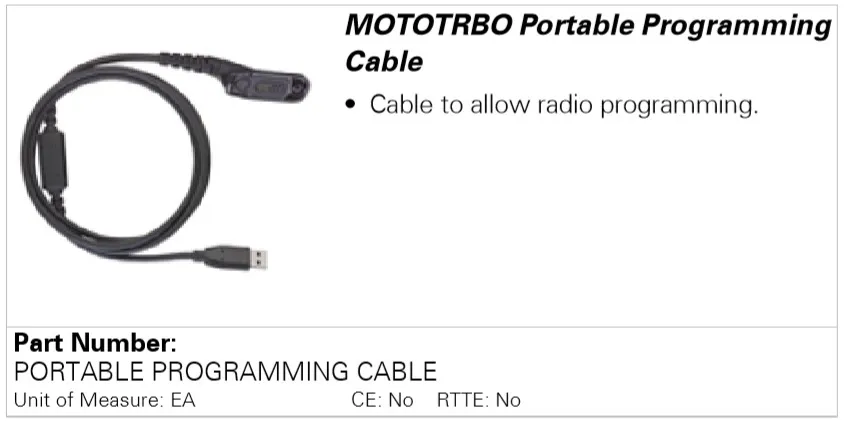 Кабель програмування Motorola PMKN4265A для R7/R7a